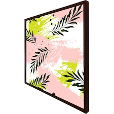 Green leaves on brush strokes (Picutre Frame) Brown | S