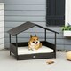 image 2 of PawHut Wicker Dog House, Rattan Pet Bed with Soft Cushion, Cat Basket - Cream