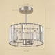 image 5 of HOMCOM Semi Flush Mount Modern Crystal Chandelier Ceiling Light