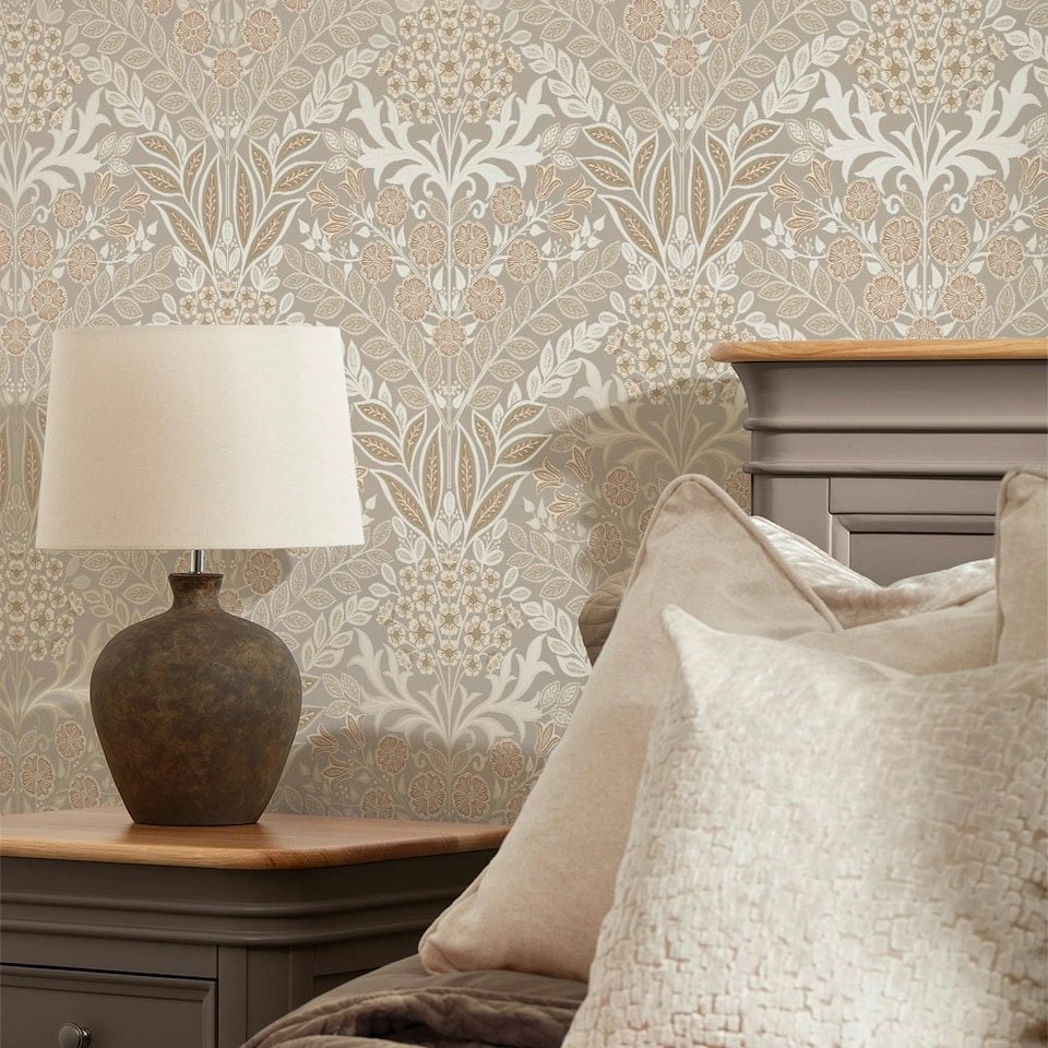 image 1 of Artist's Garden Wallpaper in Shades of Cream Multi