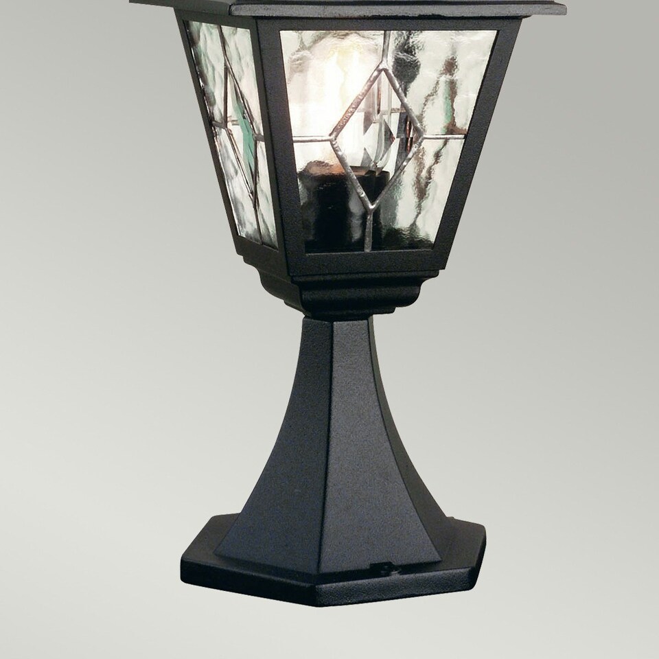 image 1 of Norfolk 1 Light Outdoor Pedestal Lantern Black IP43, E27