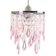 image 1 of Modern Waterfall Design Pendant Shade with Clear/Pink Acrylic Drops and Beads | Pink | Pink | 1