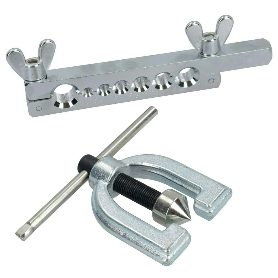 image 1 of Brake Pipe Flaring Tool Kit Brake Repair Single + Double Flare 3/16in - 5/8in 9pc