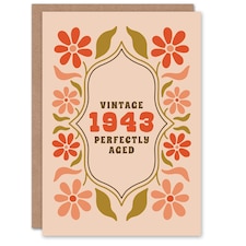 Vintage Year Floral Flowers Her Born 1943 Aged 82 Years Old 82nd Birthday Card