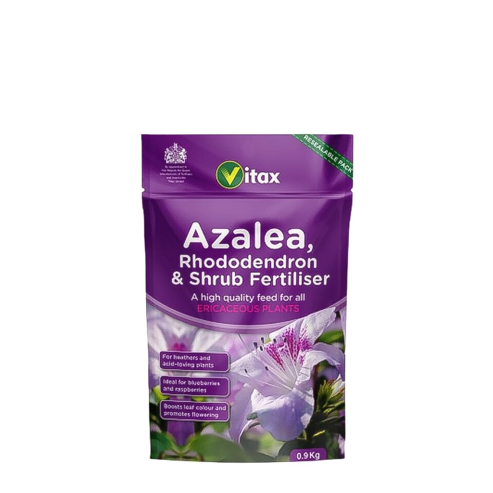 image 1 of language Vitax Azalea Rhododendron & Shrub Fertiliser 0.9kg Organic Acid-Loving Plant Feed for Healthy Growth & Blooms