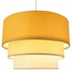 image 2 of Contemporary Round Triple Tier Ochre/Mustard Cotton Fabric Pendant Light Shade