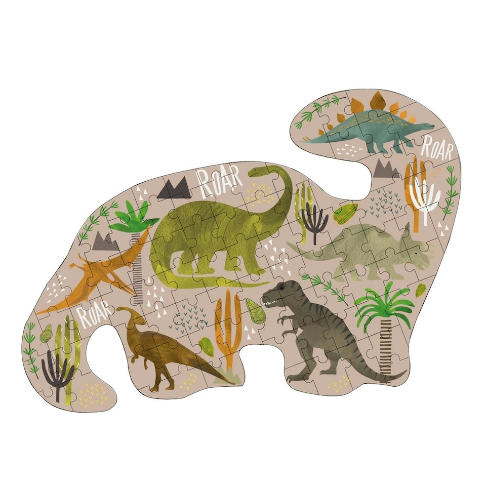 image 1 of Floss & Rock Jigsaw Puzzle 80 Piece - Dinosaur