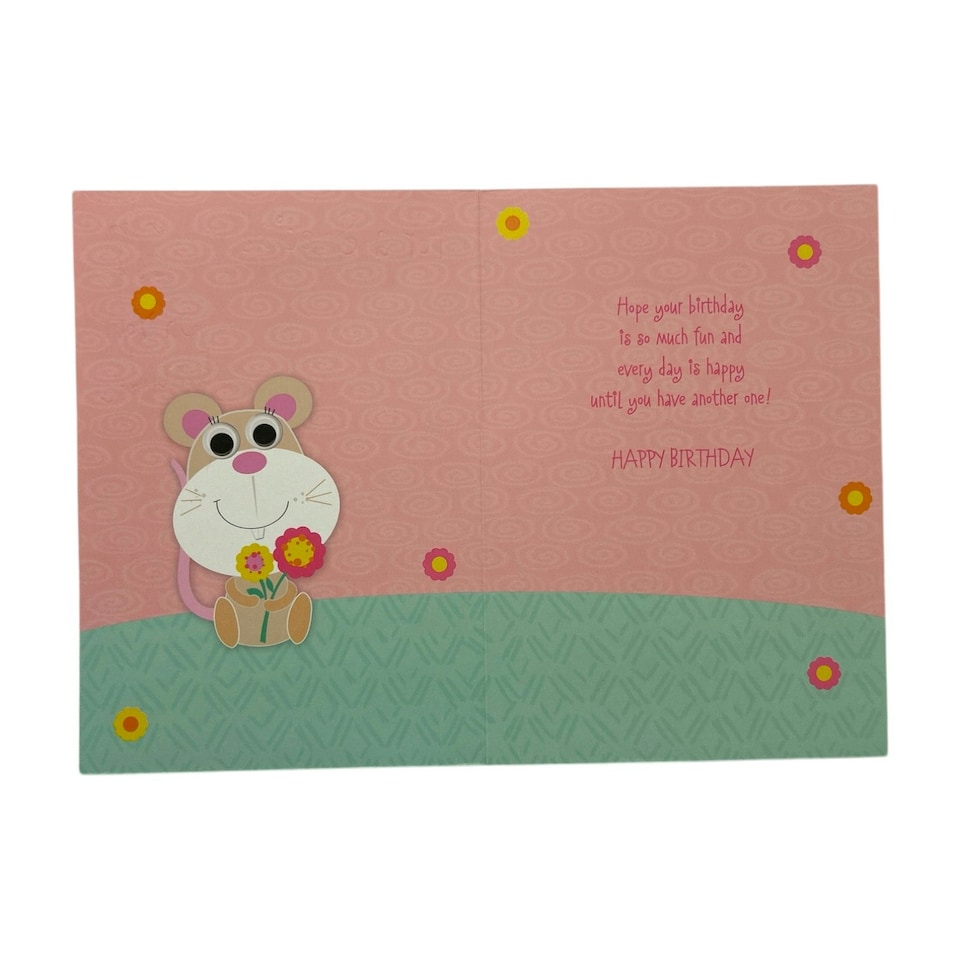 image 1 of For A Special Nan Mouse with Flower Design Birthday Card