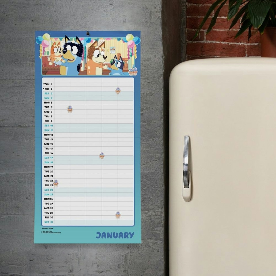 image 1 of BLUEY 2026 FAMILY ORGANISER CALENDAR
