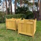 image 2 of Square Wooden Garden Planters in Tan - Pack of 2