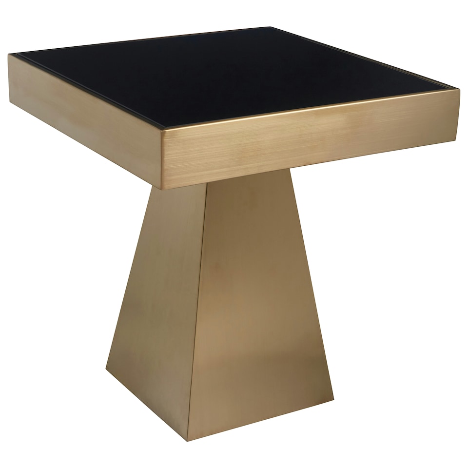 image 1 of Durable Design Square Gold Finish Side Table, Sleek Design Modern Side Table, Stylish Square Side Table Gold
