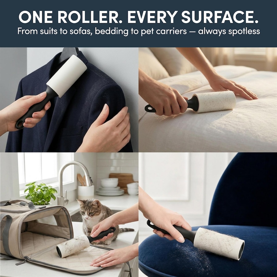 image 1 of Keplin Lint Roller with Sticky Replacement Heads for Pet Hair Fluff and Dust