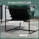 image 7 of HOMCOM Upholstered Reading Chair with Side Pockets and Steel Frame, Green Green
