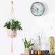 image 4 of 3 Pack Hanging Basket Indoor Outdoor Hanging Plant Pots with 3 Hooks Cream