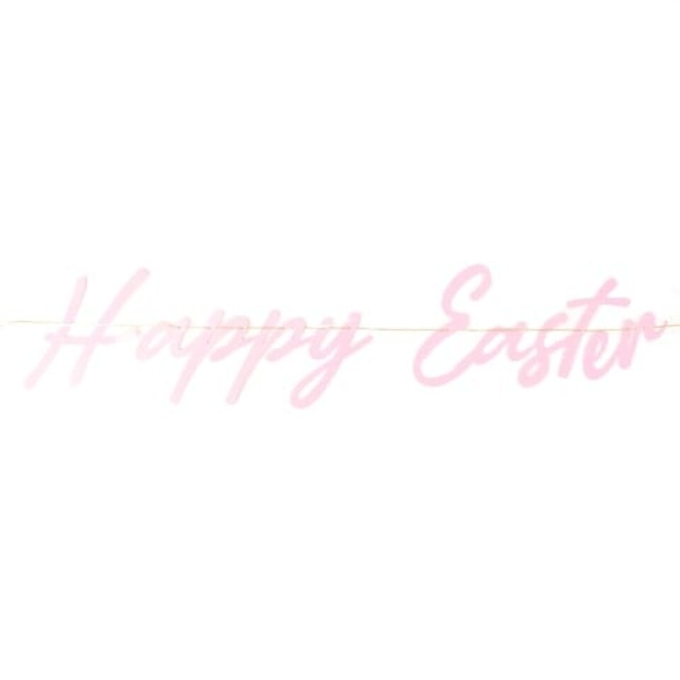 Pink Happy Easter Foil Bunting 150cm Pink