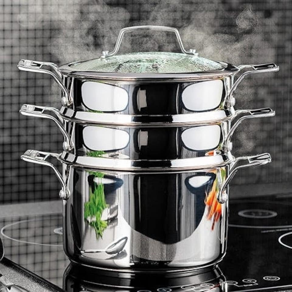 image 1 of Stellar Premium 24cm 3 Tier Steamer Set
