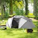 image 8 of Outsunny 4-6 Persons Camping Tent Dome Family Travel Group Hiking Room Fishing Grey | Charcoal Grey and White