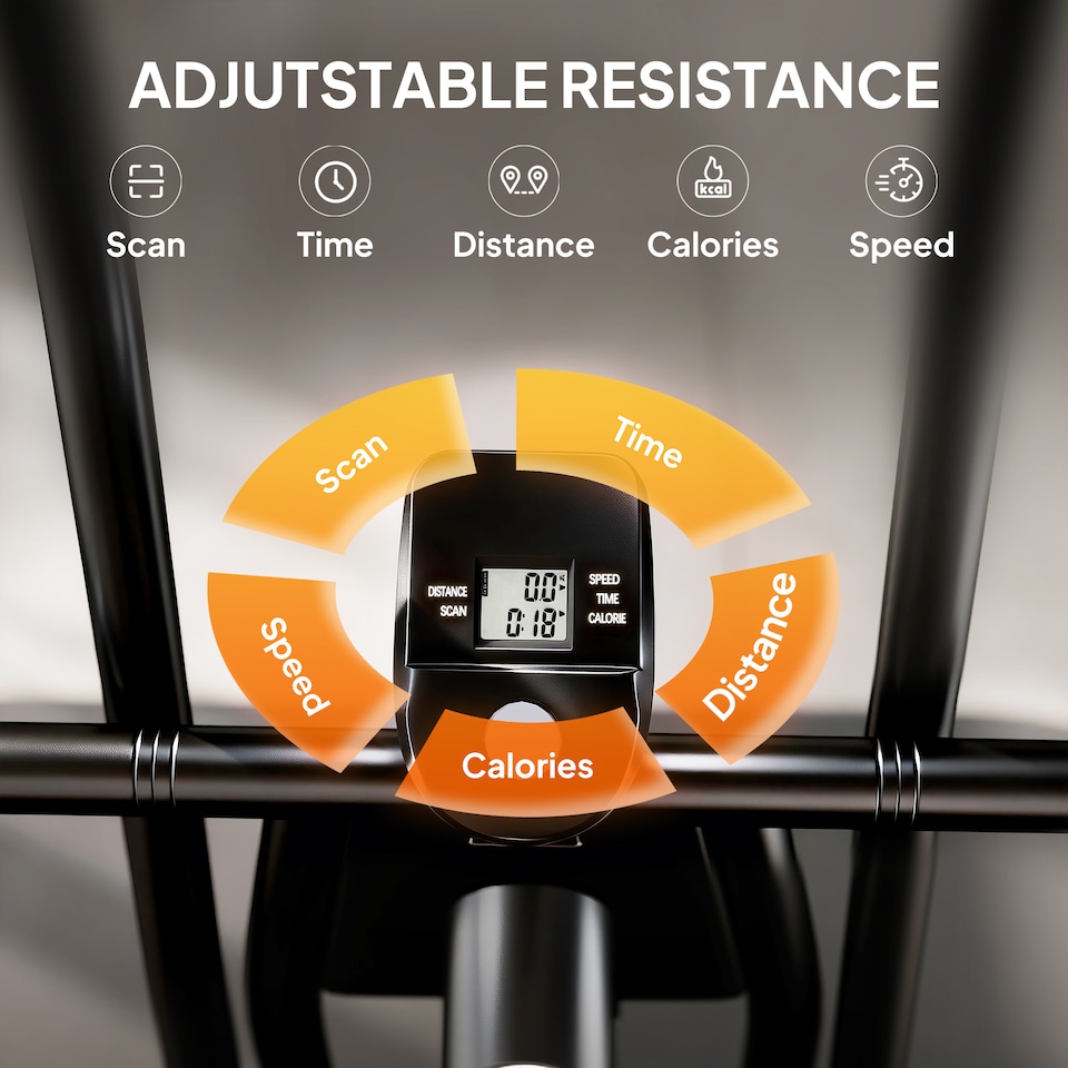 image 1 of SPORTNOW Exercise Bike with Adjustable Seat, LCD Display, Smooth Belt Drive