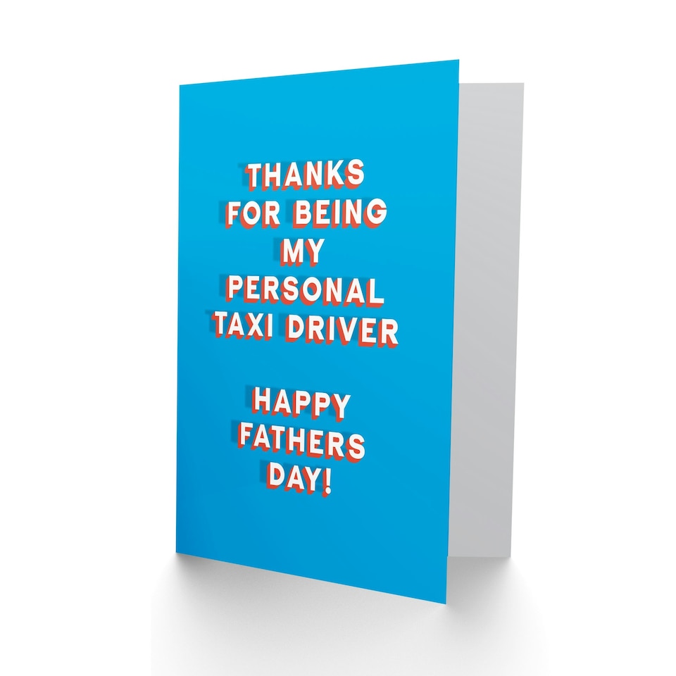 image 1 of Thanks Personal Taxi Driver Fun Funny Fathers Day Dad Card