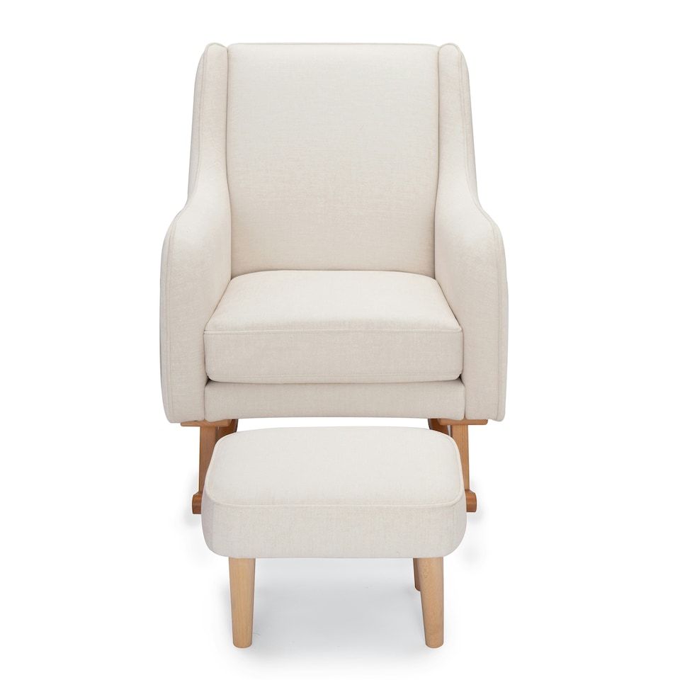 image 1 of Babymore Ida Nursing Chair with Stool - Ivory White