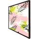 image 3 of Green leaves on brush strokes (Picutre Frame) White | S