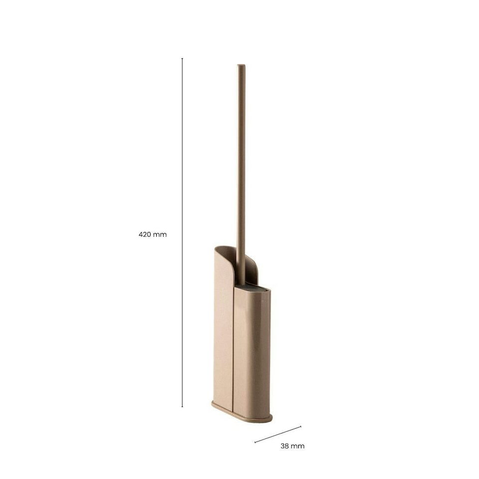 image 1 of Cosmic Dual Toilet Brush Holder with Durable Silicone for Bathroom, Beige