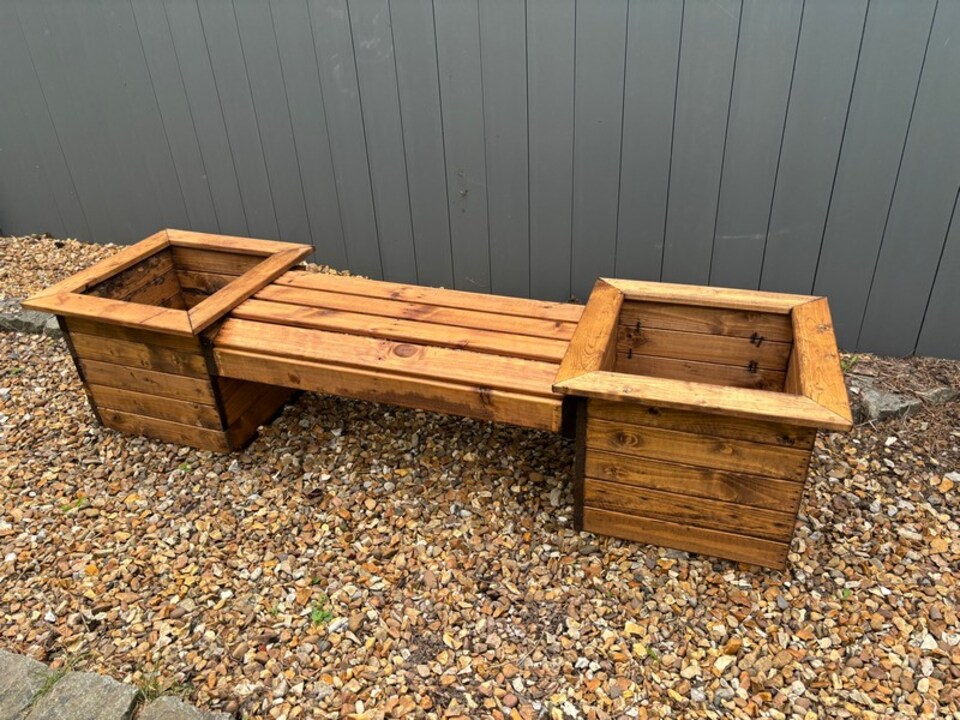 image 1 of Knights Single Planter Bench - Timber - L47.5 x W125 x H40 cm | Brown