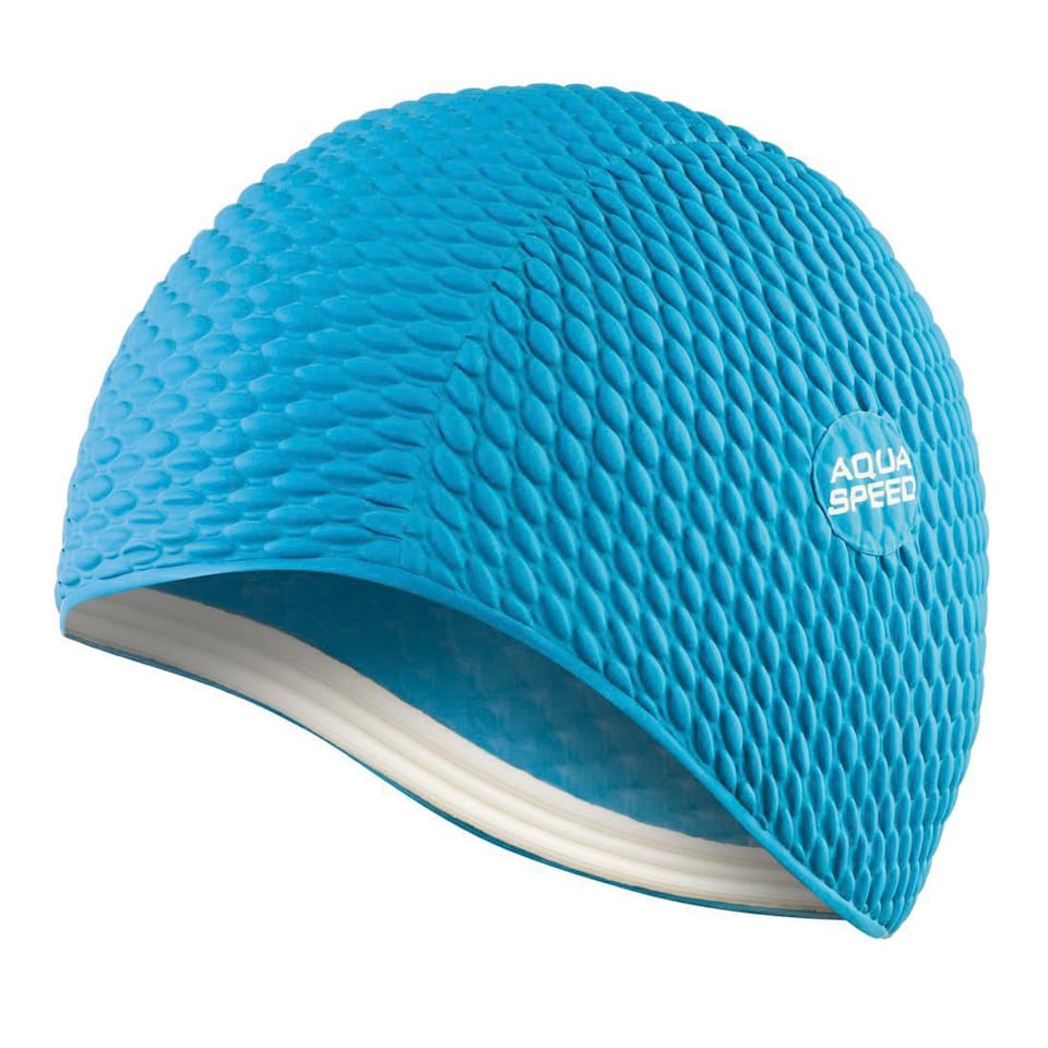 image 1 of Ladies Bombastic Swimming Cap | Long Hair Soft Latex Comfortable Fit Cap | Blue | Blue | One Size | 1