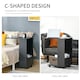 image 3 of HOMCOM Mobile Sofa Side Table for Laptop Coffee w/ Storage and Casters, Black