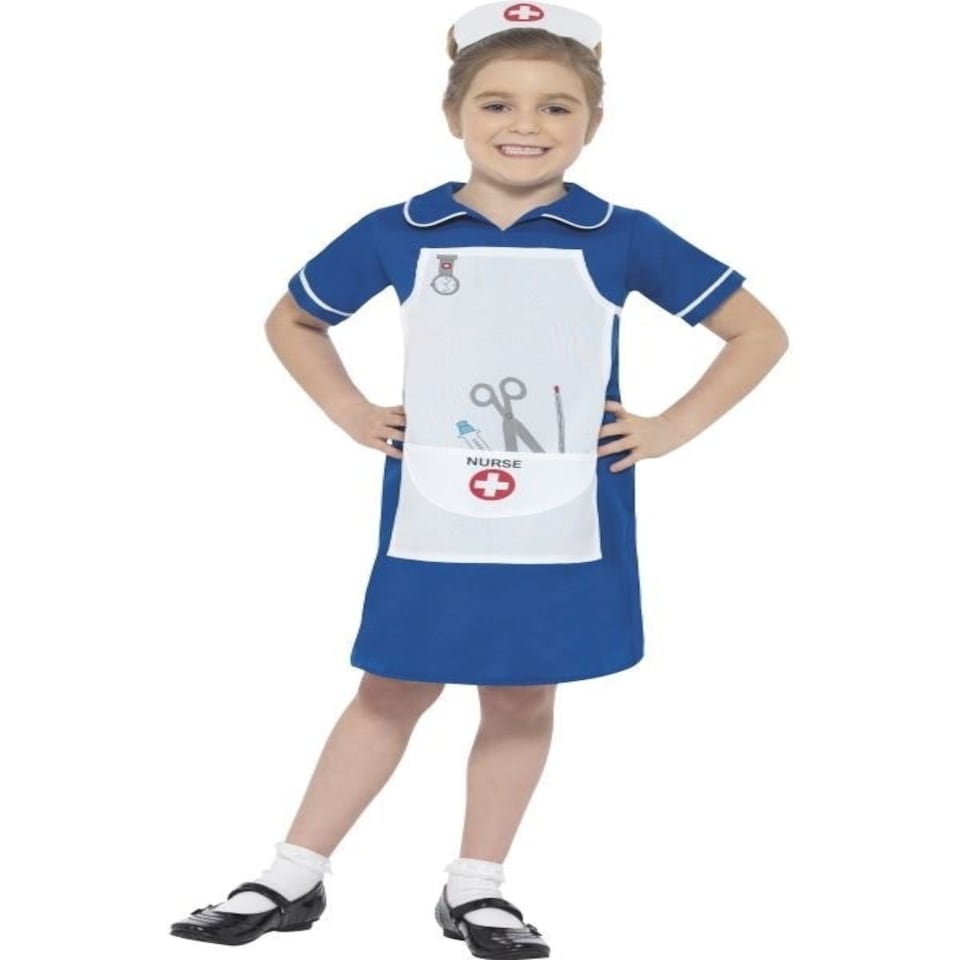 Nurse Costume - Blue - with Dress & Headpiece - 45633S S