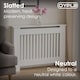 image 4 of Medium White Wooden Slatted Grill Radiator Cover MDF Cabinet