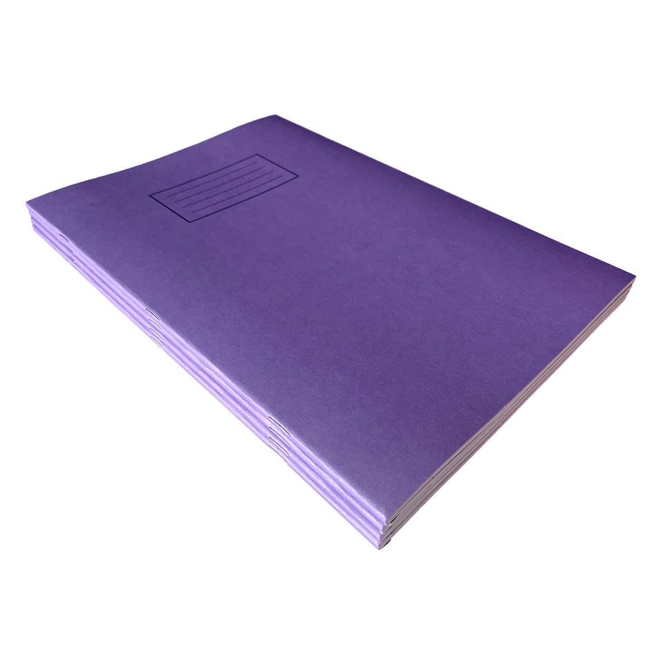 image 1 of Pack of 10 Janrax A4 Purple 80 Pages Feint and Ruled Exercise Books