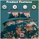 image 7 of VELVETIO Flora Printed Duvet Cover Set Reversible Polycotton Easy Care Beddings Purple | Single