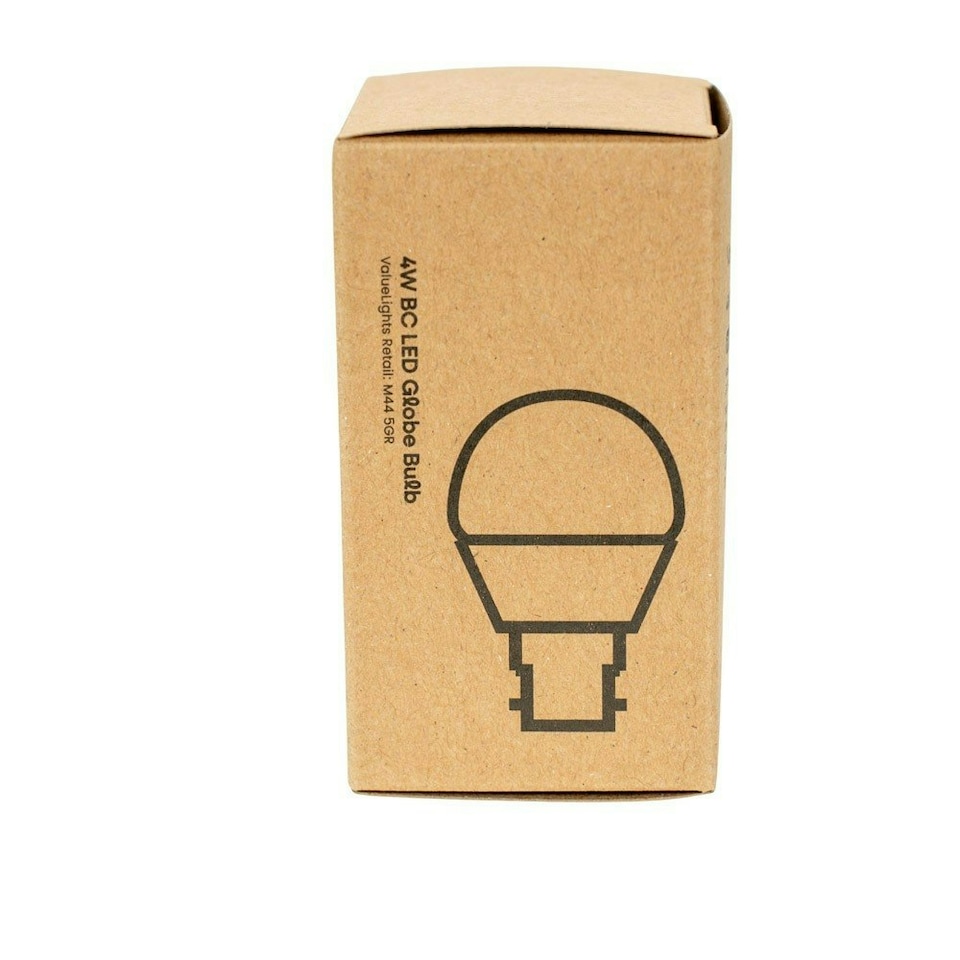 image 1 of ValueLights 10 Pack B22 White Plastic Globe LED 4W Warm White 2700K 400lm Light Bulb