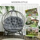 image 3 of Outsunny Rattan Egg Chair Wicker Basket Chair with Bottle Holder