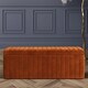 image 1 of 137cm Wide Lux Ottoman Storage Box, Burnt Orange Velvet Upholstered Full Striped Storage Ottoman Box