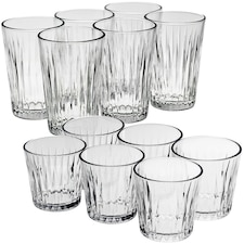 Highball Drinking Glasses Whiskey Water Juice Tumblers 6 Set | Clear | 1 set of each | 300ml + 350ml