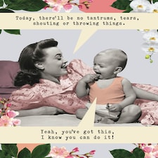 No Tantrums, Tears, Shouting Or Throwing Things... - Funny Retro Card