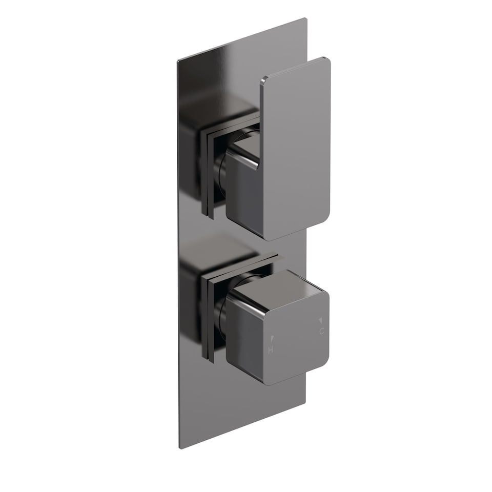 image 1 of Balterley Empire 1 Outlet Concealed Shower Valve Thermostatic Square | Silver | Brushed Pewter | 1