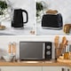 image 6 of Russell Hobbs Honeycomb Bundle Set with Kettle, 2 Slice Toaster, and Microwave Black HCBNDL2B