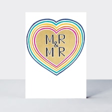 Rachel Ellen Mr and Mr Wedding Greeting Card, Rainbow Design