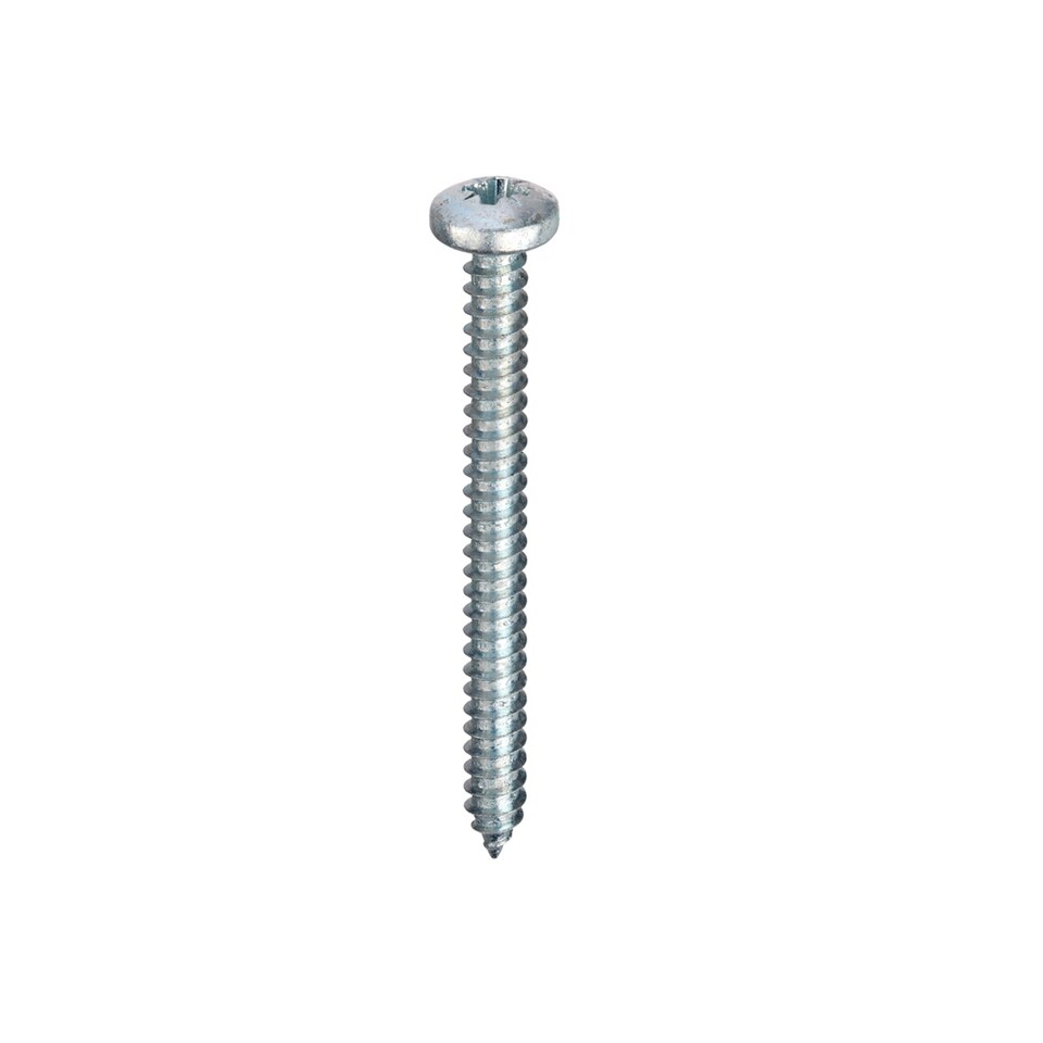 image 1 of Self-Tapping Screws Pozi Pan Head AB DIN 7981C BZP 10 x 3/4 - Box of 200 | Silver | 10 x 3/4