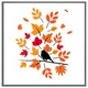 image 3 of Autumn bird on branch (Picture Frame) Black | XL