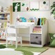 image 8 of COSTWAY Kids Study Desk and Chair Set Children Table White