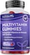 image 1 of Nutravita Vegan Multivitamin Gummies with 14 Vitamins & Minerals incl. Vitamin C D3 B12 Biotin Zinc - 60 Berry Flavour Chewable Adult Multivitamins