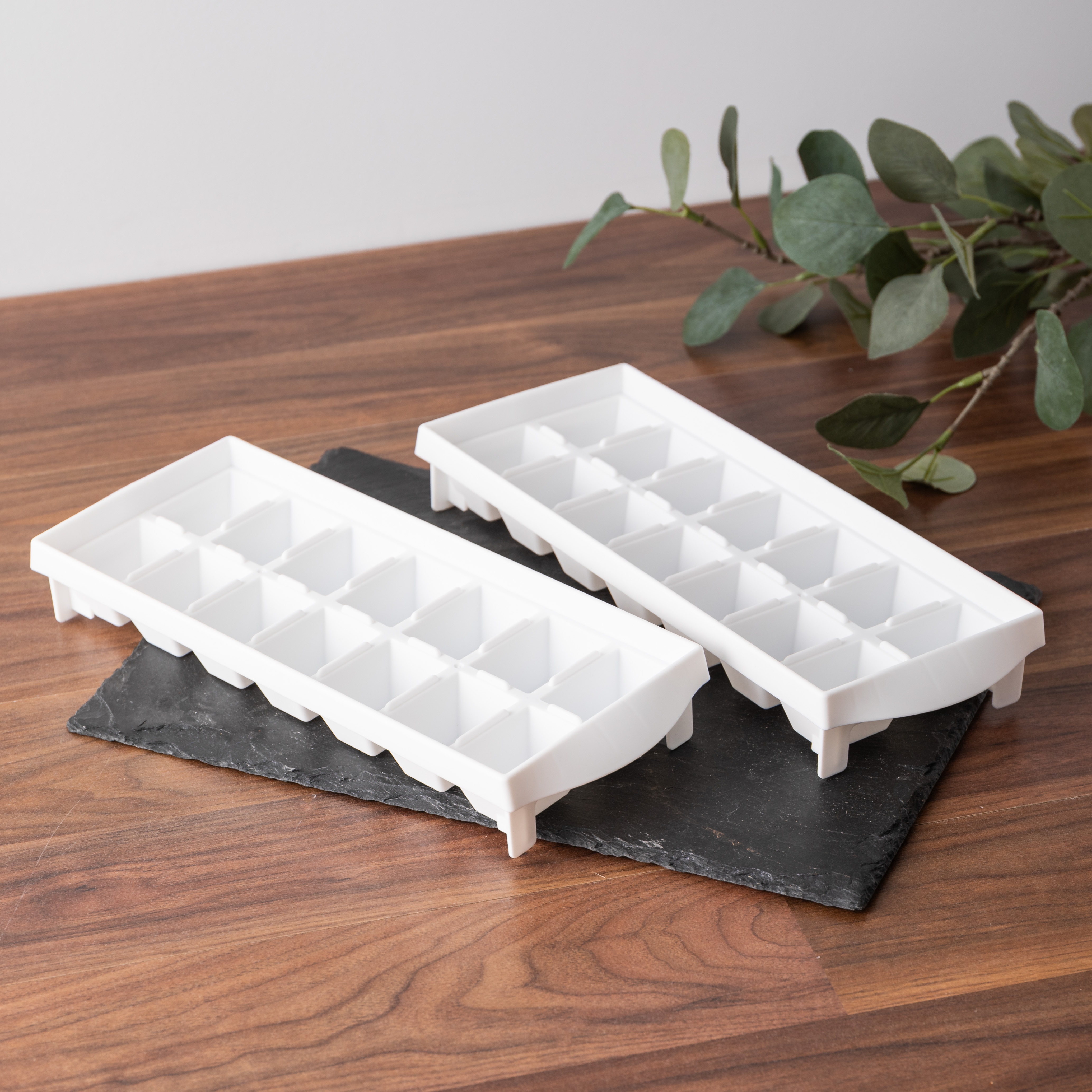 BarCraft Set of 2 Flexible Ice Cube Trays, Green Silicone Ice Cube Moulds