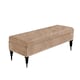 image 1 of 90cm Safar Plain Ottoman Storage Bench -Upholstered Shoes Bench with Black Turned Wooden Legs - Beige Naple Ottoman Bench