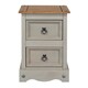 image 2 of Corona 2 Drawer Petite Bedside Cabinet - Pine - 36 x 32 x 53.1 cm - Grey Wax/Antique Waxed Pine