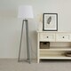 image 2 of ValueLights Lottie Grey Wood Tripod Floor Lamp with White Fabric Tapered Shade