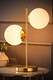 image 3 of ValueLights Jas Gold Metal Table Lamp White Frosted Glass Shades